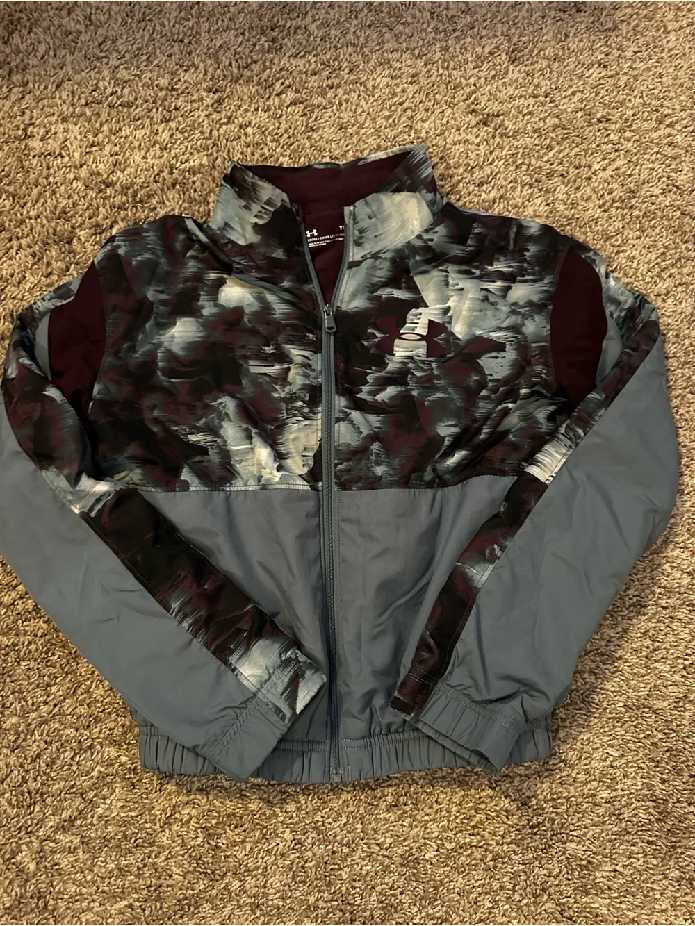 Under Armour Maroon & Gray Athletic Zip Jacket